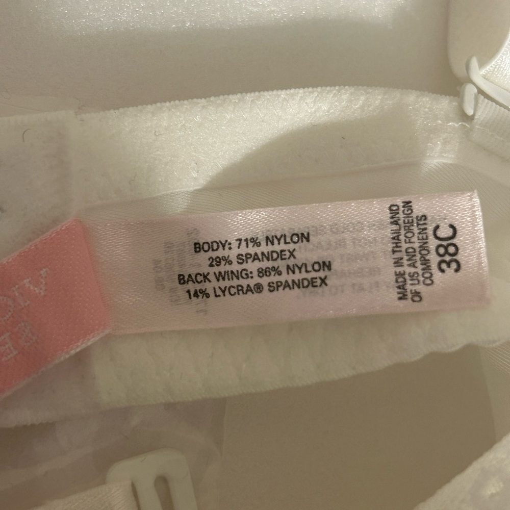 Victoria's Secret Bra 38C w/ Underwire Dream Angels Push-Up NO PADDING - White - Picture 4 of 6